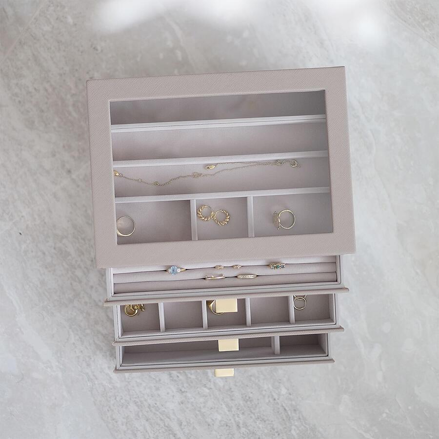 【日本正規代理店】【STACKERS】ドロワージュエリーボックス 選べる3個セット トープ　グレージュ Taupe 引き出し　ガラス スタッカーズ_5