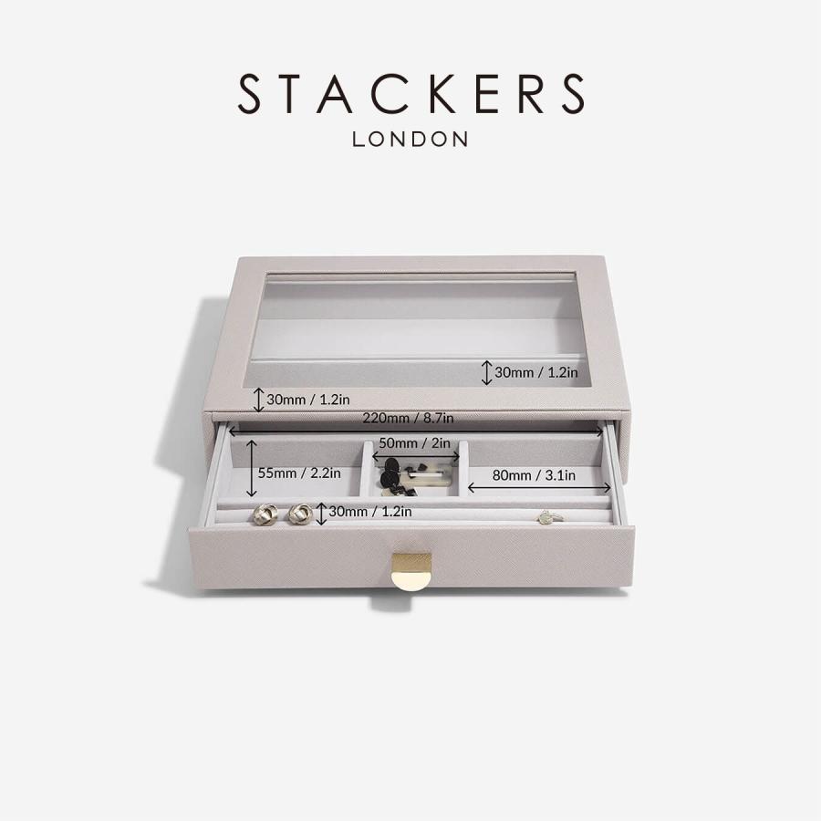 【日本正規代理店】【STACKERS】ドロワージュエリーボックス 選べる3個セット トープ　グレージュ Taupe 引き出し　ガラス スタッカーズ_6