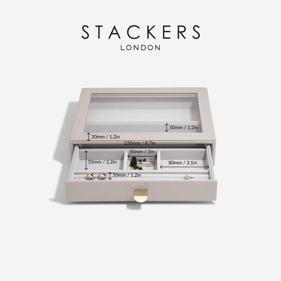 【STACKERS】ドロワージュエリーボックス 選べる3個セット  トープ　グレージュ Taupe  引き出し　ガラス スタッカーズ ジュエリーケース ジュエリートレイ｜lalanature｜07