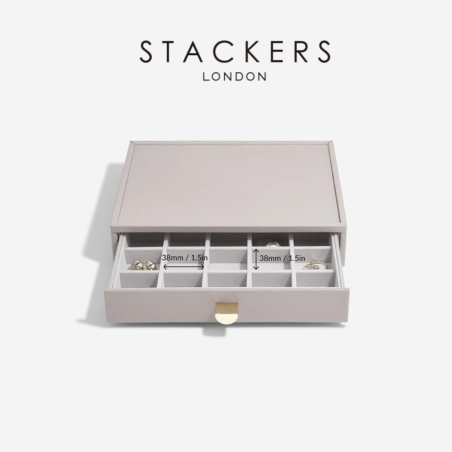 【日本正規代理店】【STACKERS】ドロワージュエリーボックス 選べる3個セット トープ　グレージュ Taupe 引き出し　ガラス スタッカーズ_8