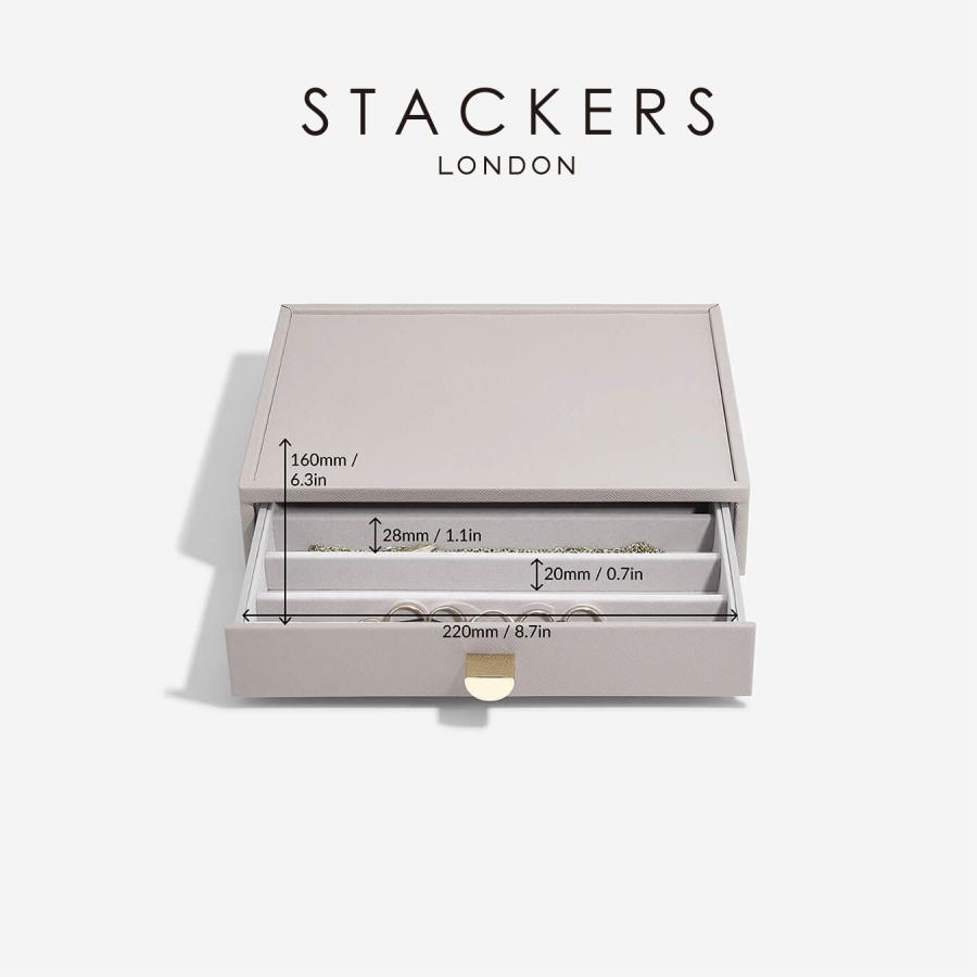 【日本正規代理店】【STACKERS】ドロワージュエリーボックス 選べる3個セット トープ　グレージュ Taupe 引き出し　ガラス スタッカーズ_9