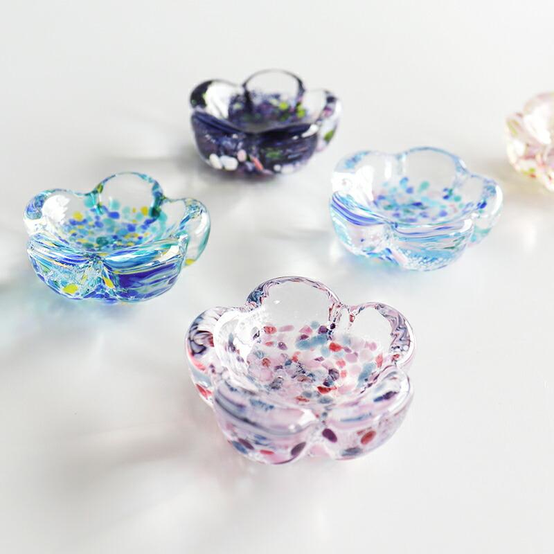 江戸硝子】うきよ ガラス 花箸置き 花ごろも 恋ざくら ほたる あられ