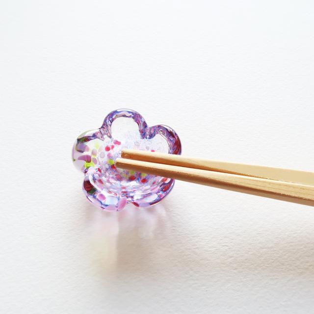 江戸硝子】うきよ ガラス 花箸置き 花ごろも 恋ざくら ほたる あられ