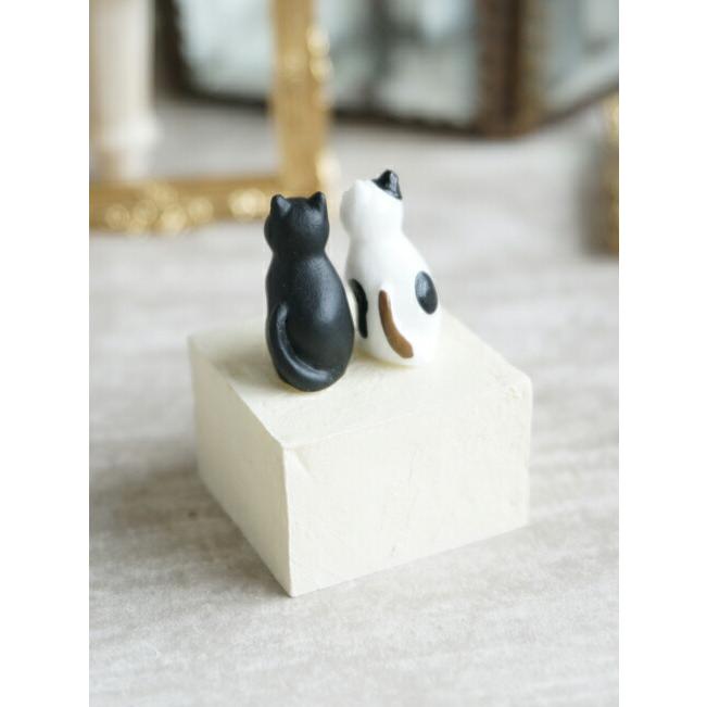 Neco】リングスタンド ダブル ネコ 指輪置き 黒猫 三毛猫 Neco】リングスタンド ダブル ネコ 指輪置き 黒猫 三毛猫