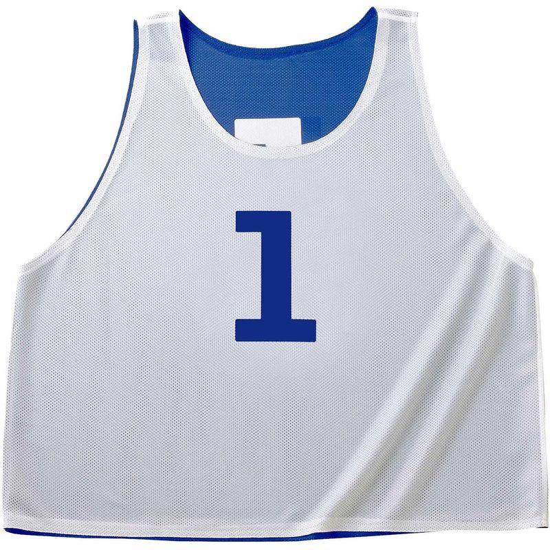 ATHLETIC MART ビブス(リバーシブル)1?12番 裏表前後ろ番号あり 12枚セット 収納メッシュランドリーバッグ付 (青ブルー) MART ビブス リバーシブル 12番 裏表前後ろ番号あり 12枚セット 収納メッシュランドリーバッグ付 青ブルー