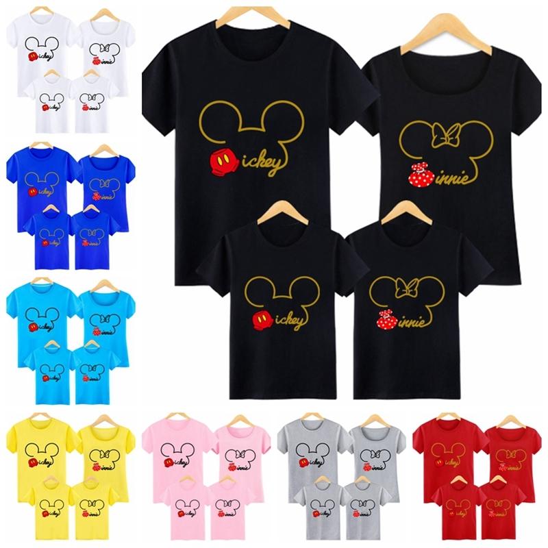人気デザイナー ディズニー ミッキー半袖tシャツ 親子t Shirt Tシャツトップス カットソー カップル メンズ レディース 親子ペア 男の子 女の子 親子服お揃い Aynaelda Com