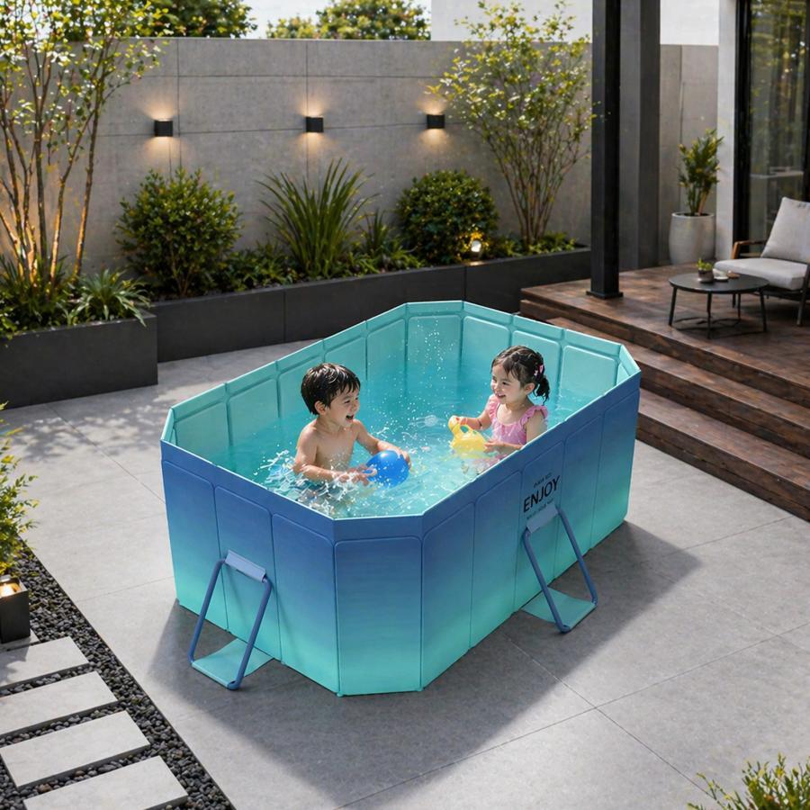 折りたたみプール 大型 家庭用 子供プール 空気入れ不要 ベビープール 深い 水遊び ビニールプール 屋外_2