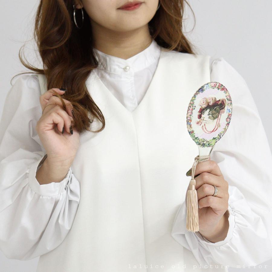 手鏡 鏡 コンパクト ミラー ハロウィン 猫 ネコ : laluice Yahoo!店