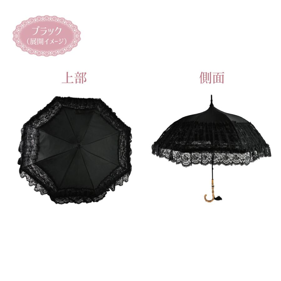ルミエーブル ロリータ 日傘 パコダ ホワイト レース フリル ゴスロリ 雨対策 傘 日傘 ロリータ コスプレ 完全遮光 長傘 レース フリル