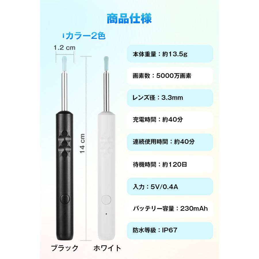 クーポンで最安1691円 進化型 耳かき カメラ 5000万画像 LEDライト