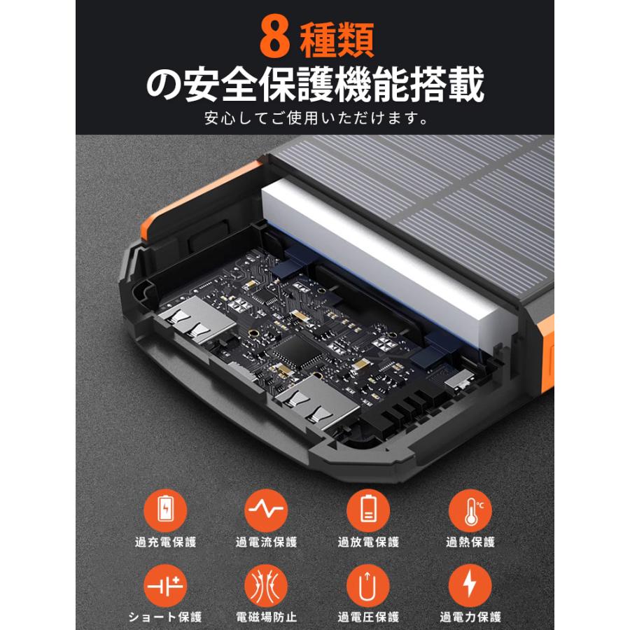 防災士監修 モバイルバッテリー 大容量 30000mAh ケーブル内蔵 4台同時