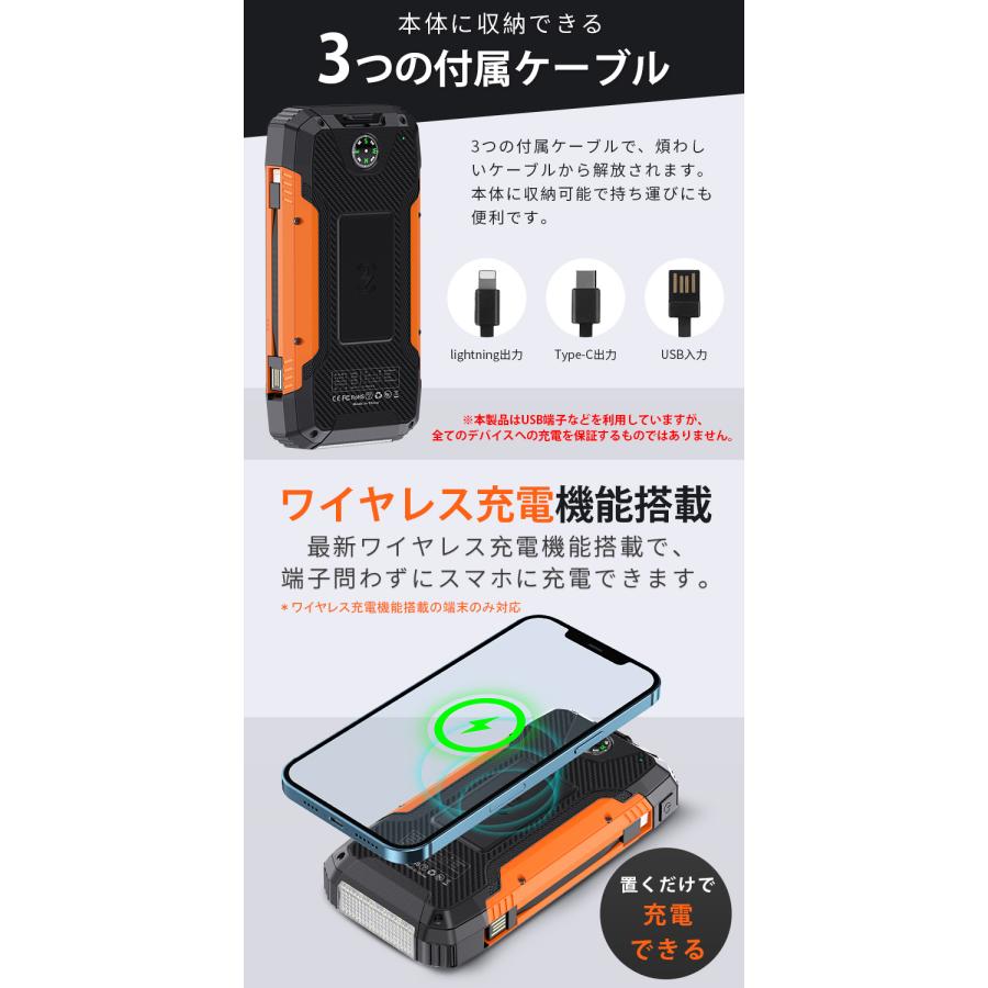 LAMA Store 防災士監修 モバイルバッテリー 大容量 30000mAh ケーブル