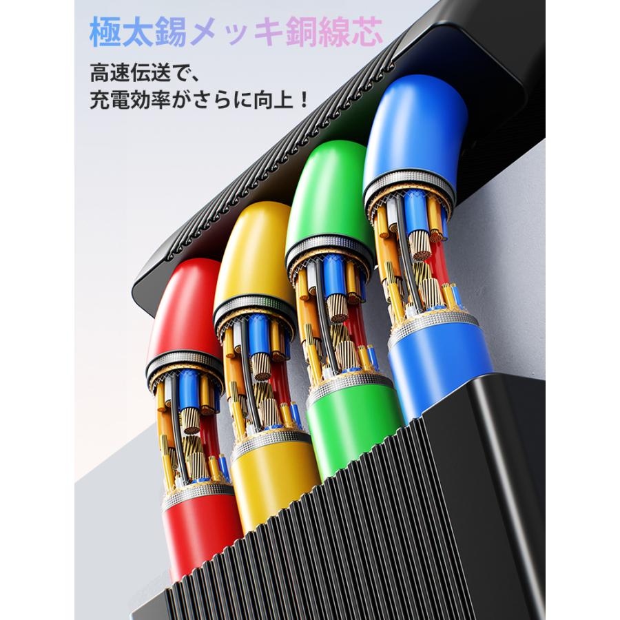 6in1 ケーブル 巻き取り 240W 急速充電 iPhone 充電ケーブル 120cm Type-C to Type-C ライトニングケーブル タイプCケーブル Lightning micro Android |  | 14