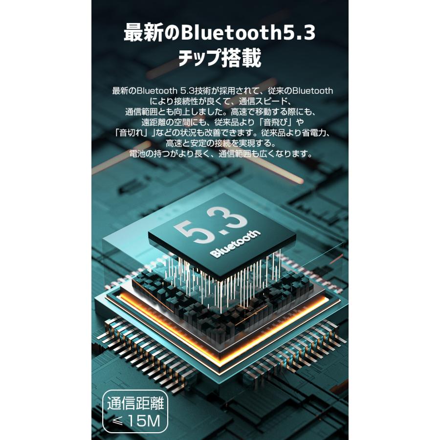 ワイヤレスイヤホン イヤホン bluetooth 5.3 空気伝導 ワイヤレス 12時間連続再生 Hi-Fi TWS スポーツ ブルートゥース イヤーカフ型 耳を塞がない｜lama｜10