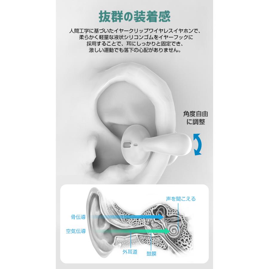 10%OFFクーポン ワイヤレスイヤホン 空気伝導 耳掛け式 bluetooth5.3