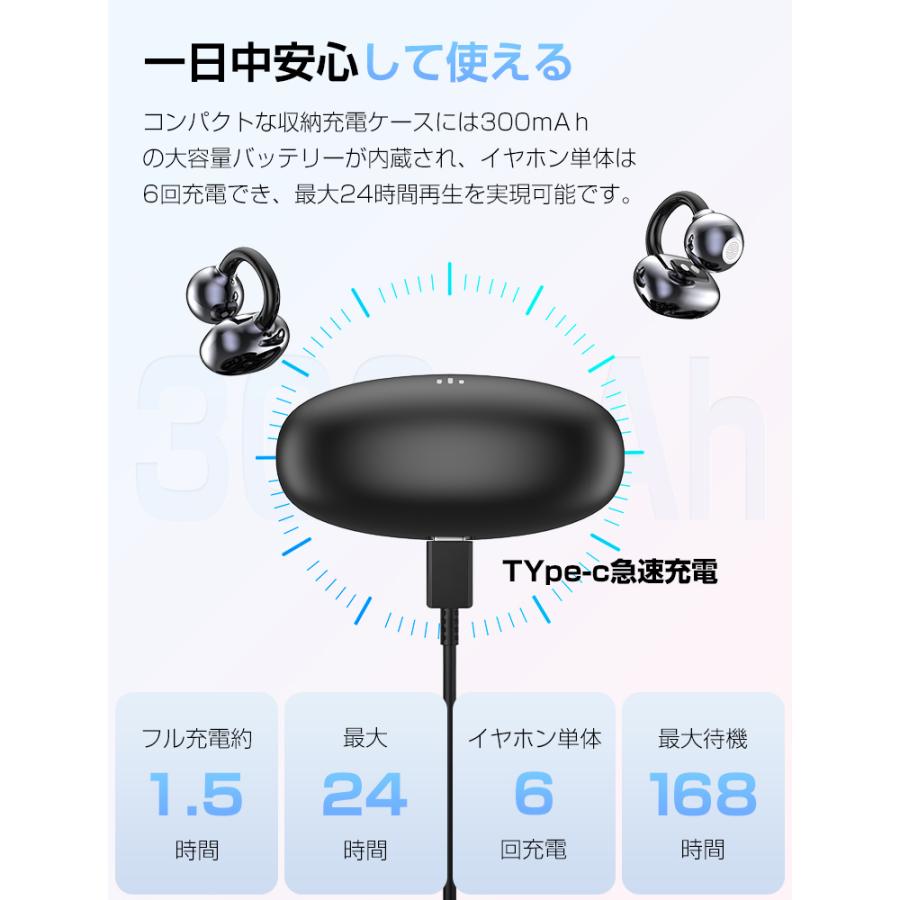 超P祭 ワイヤレスイヤホン イヤーカフ型 Bluetooth6.0 イヤホン 耳を塞