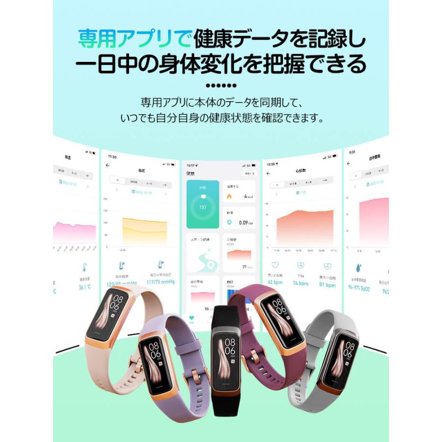 5%OFFクーポン スマートウォッチ 24時間健康管理 心拍数 温度検知 血中