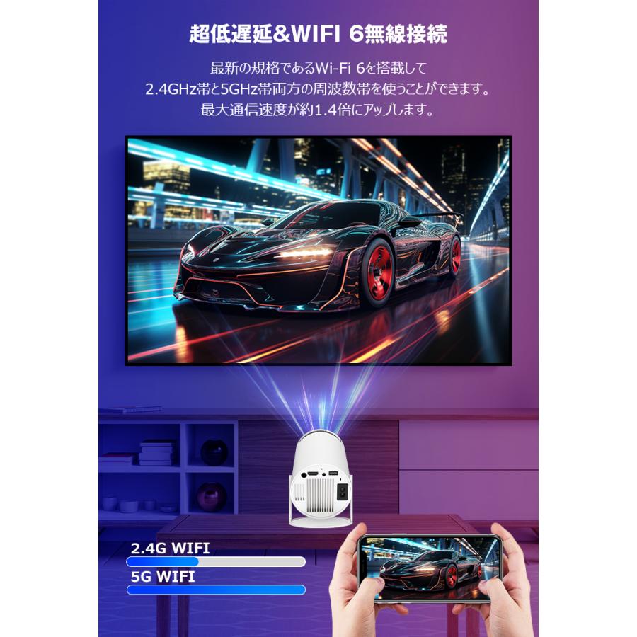 4K Ultra HD プロジェクター 本体 WiFi 天井投影 本日20%OFFクーポン プロジェクター 小型 4K 家庭用 天井投影