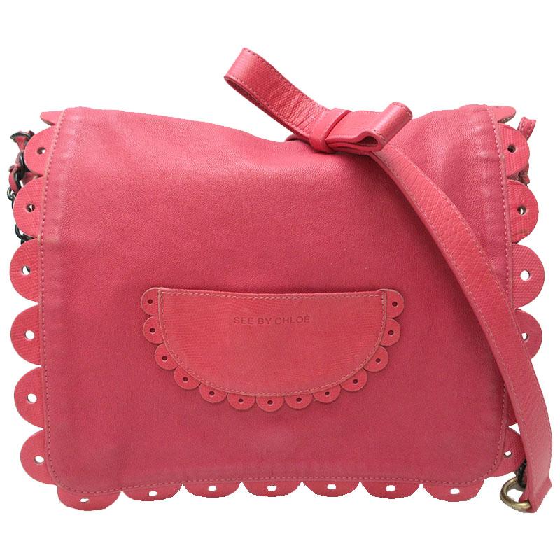 SEE BY CHLOE ピンク レザー ショルダーバッグ SEE BY CHLOE ピンク レザー ショルダーバッグ