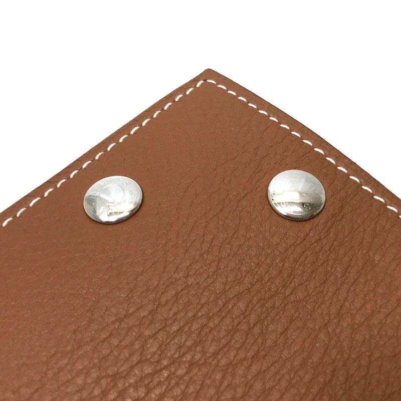 エルメス ヴィドポッシュブラウン オレンジ シルバー金具 レザー