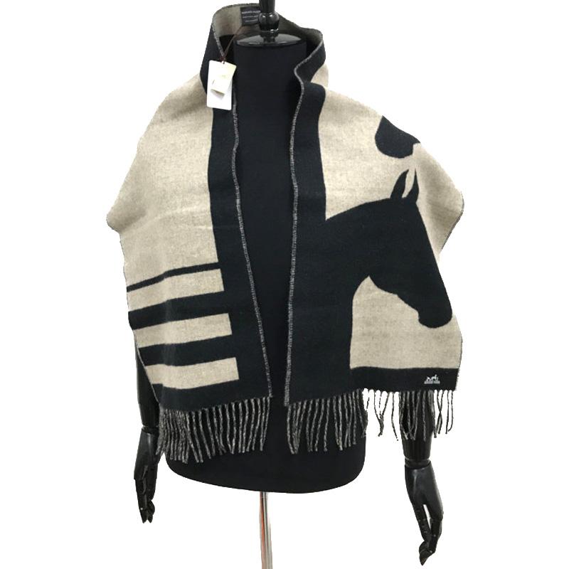 エルメス HERMES ラブストーリー マフラー スモールマフラー 黒  