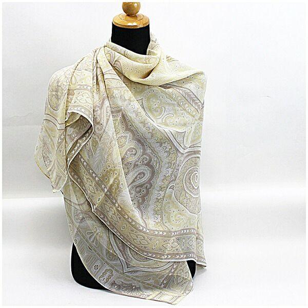 ETRO ☆ エトロ 大判 スカーフ アイボリー 中古 ABランク | レディース  