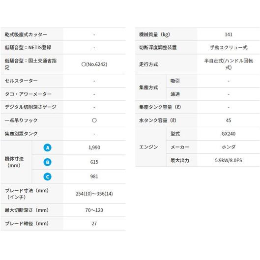 「法人限定」三笠産業 低騒音型コンクリートカッター MCD-214HDX-SGK 「メーカー直送・代引不可・置配不可」 |  | 02