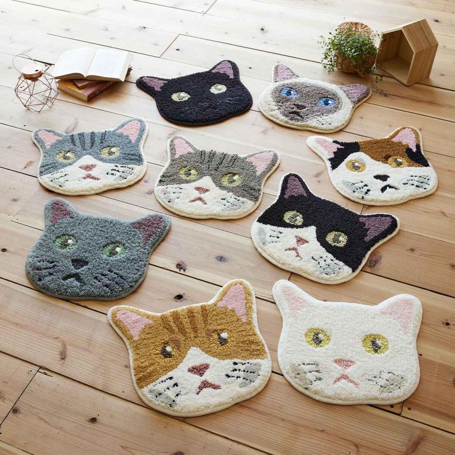 スミノエ チェアマット ネコカオ 35×38cm クロ 「メーカー直送・代引