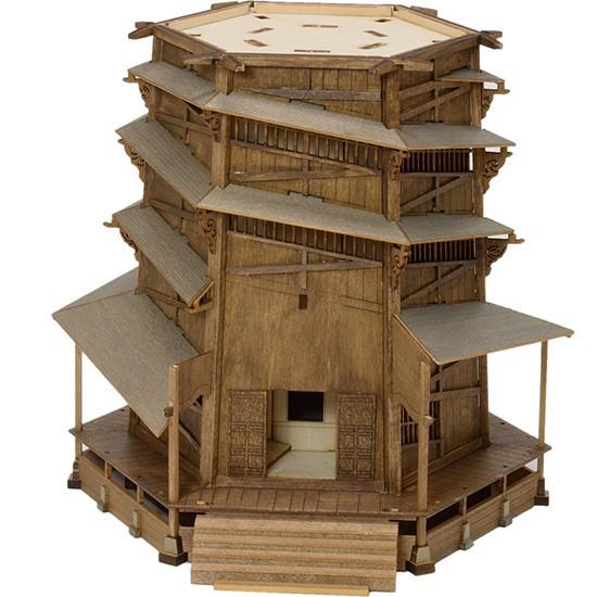 ウッディジョー 木製建築模型1/75 会津さざえ堂 予めご了承ください