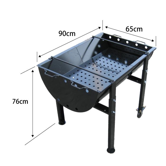 カシワ バーベキューコンロ 大型 5〜8人用 簡単組立 900型 キャスター2