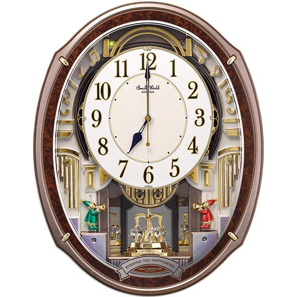 リズム時計 電波からくり時計 スモールワールドアルディ 4MN545RH23