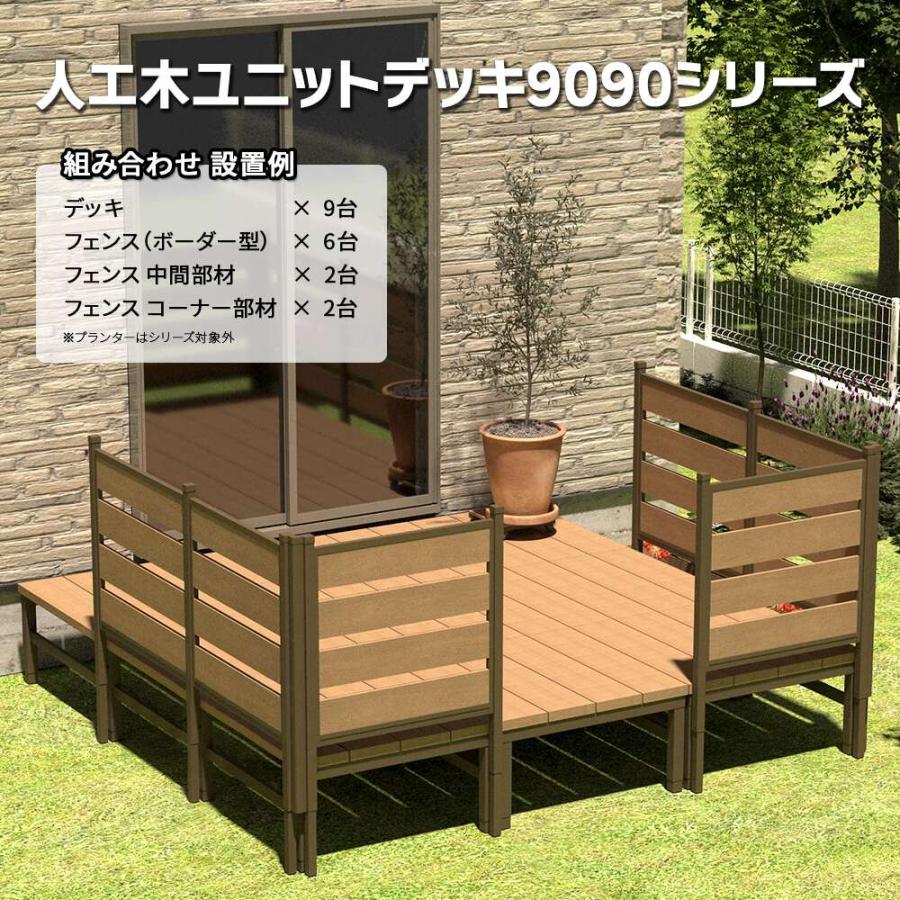 人工木ユニットデッキ 9090専用 ボーダーフェンス W872×D45×H1275mm