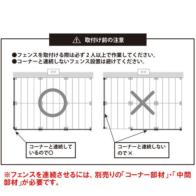 人工木ユニットデッキ 9090専用 ボーダーフェンス W872×D45×H1275mm
