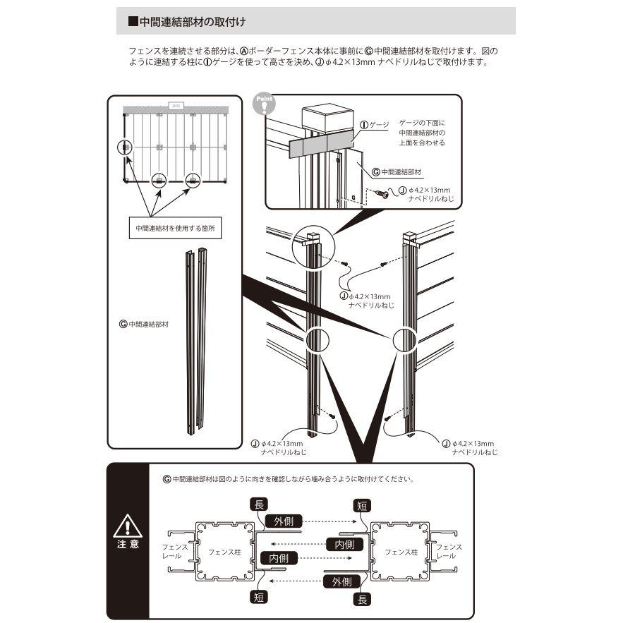 人工木ユニットデッキ 9090専用 ボーダーフェンス W872×D45×H1275mm