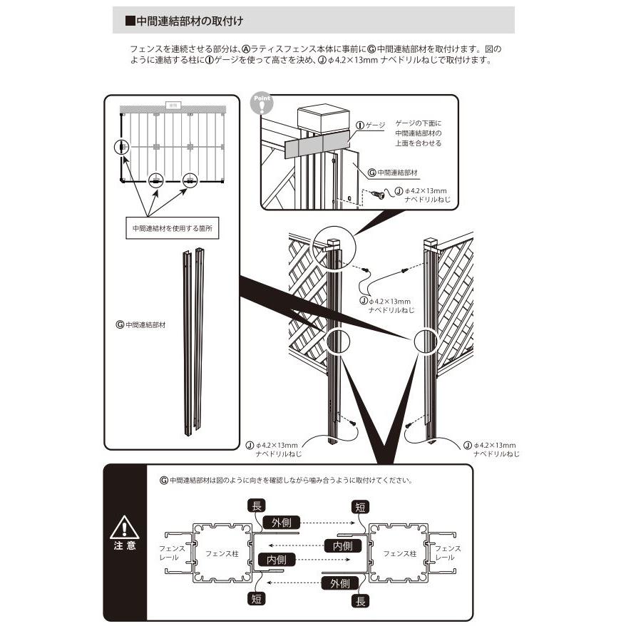 人工木ユニットデッキ 9090専用 ラティスフェンス W872×D45×H1275mm アークランズ 「大型便・時間指定不可」の画像