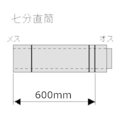 ホンマ製作所 ステンレス煙突 ハゼ折り二重 黒耐熱 直筒 L600 φ150mm