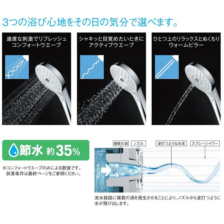 TOTO コンフォートウエーブシャワー(3モード・めっき)ホース TOTO コンフォートウエーブシャワー(3モード・めっき)ホース