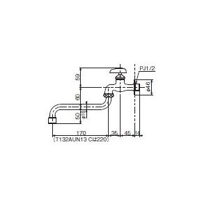 TOTO 単水栓 自在水栓 パイプ170mm T130AUN13C : Arclands