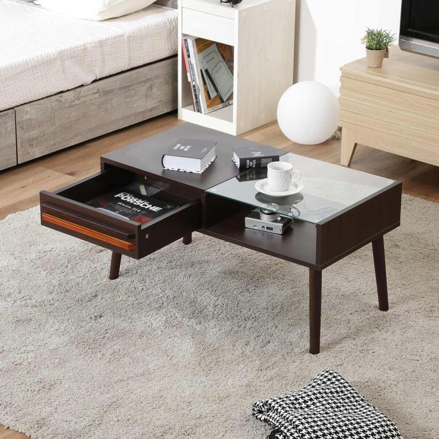 欠品 次回9月下旬 不二貿易 リビングテーブル オスロ DBR HH-8040PG