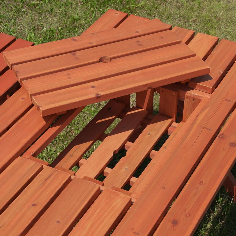 不二貿易 杉材 BBQテーブル&ベンチセット コンロスペース付 SD09