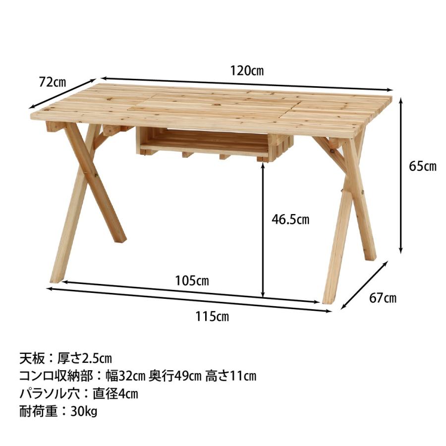 不二貿易 BBQテーブル＆ベンチセット コンロスペース付 NA SD09-1032NA