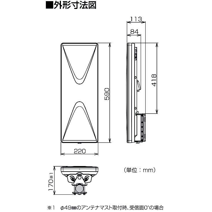 ⭐︎DX UHF平面アンテナ(20素子相当). UAH201(C) ⭐︎ UHF平面アンテナ(20素子相当) | 製品情報 | DXアンテナ
