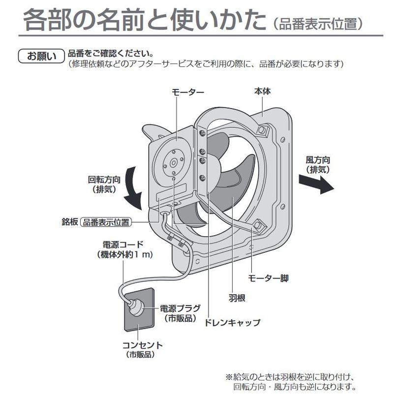 パナソニック 有圧換気扇 低騒音形 FY-25GSU3 : Arclands Online 2号館