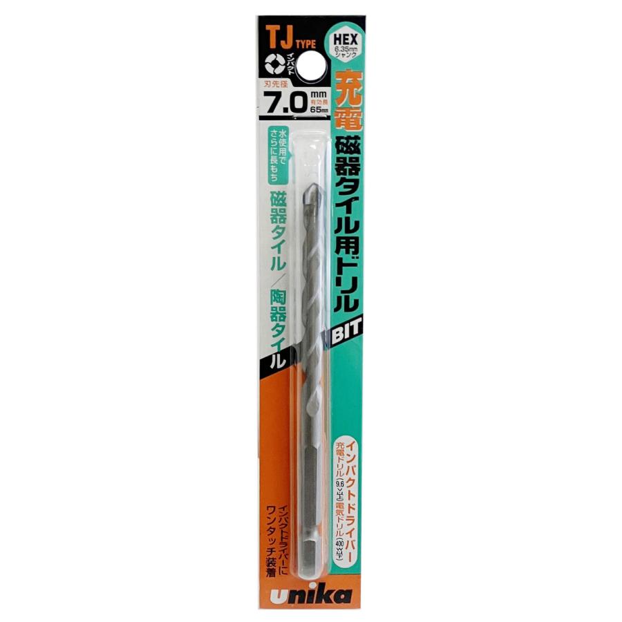 ユニカ unika 充電磁器タイル用ドリルビット TJタイプ 7.0×115 TJ7.0X115 : Arclands Online 2号館 ...