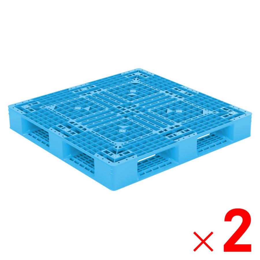 サンコー プラスチックパレット 812331 D4-1111-16ライトブルー SK-D4-1111-16-BLL