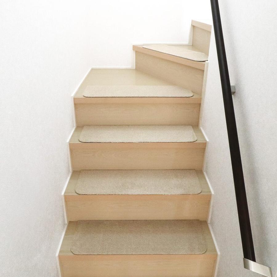 ラグタス 階段マット ワイド 22×70cm ベージュ BE ×15枚 ケース販売_2