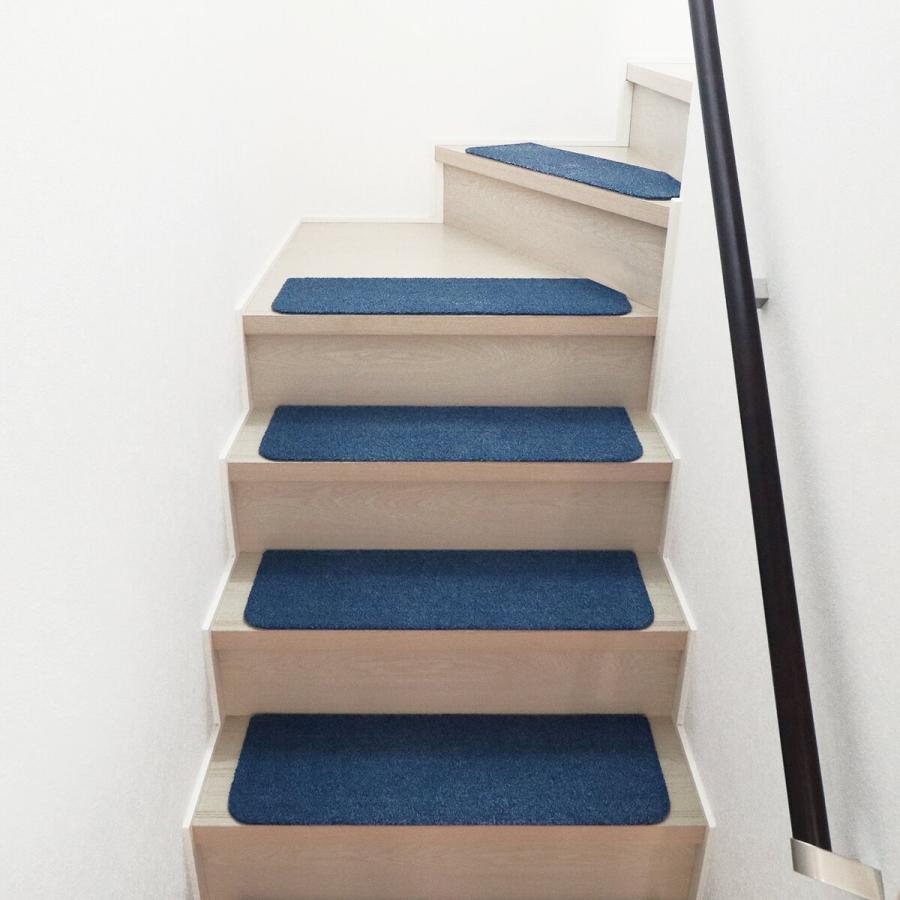 ラグタス 階段マット ワイド 22×70cm ネイビー NV ×15枚 ケース販売_2