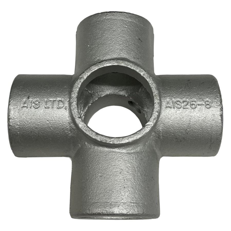 単管パイプ 金具 ジョイント 中間6方金具 AIS26-8 ×5個 ケース