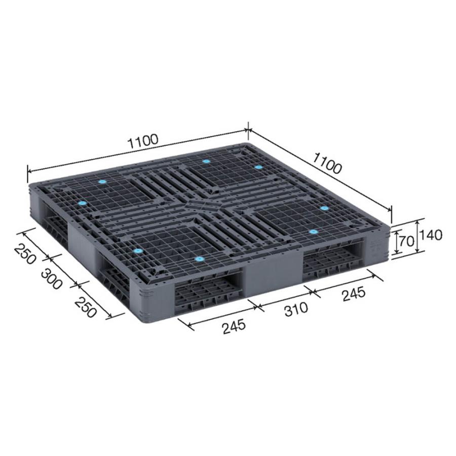 「法人限定」サンコー パレット R4-1111-7 グレー 812146-00 ×2個 セット販売 「メーカー直送・代引不可・置配不可」 |  | 02