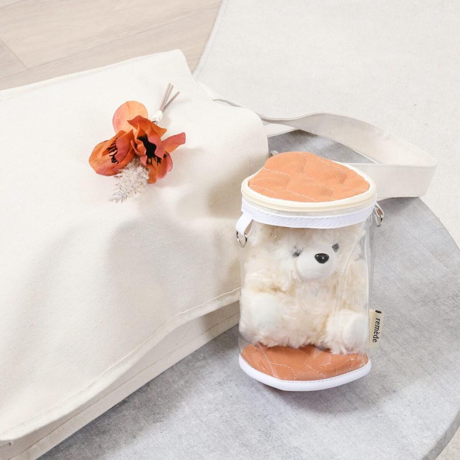 推し活 ぬいぐるみクリアバッグ オレンジ 53933×6個 セット販売